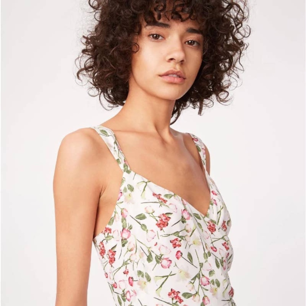 Club Monaco Germaine Floral Silk Rose Print Midi Dress. Never worn!